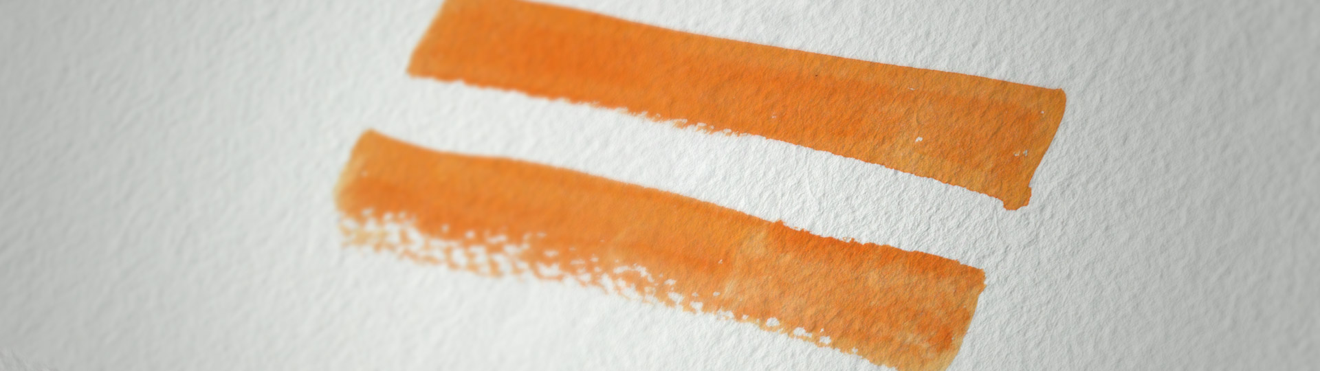 Orangenes Gleichheitszeichen als Aquarell
